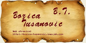 Božica Tušanović vizit kartica